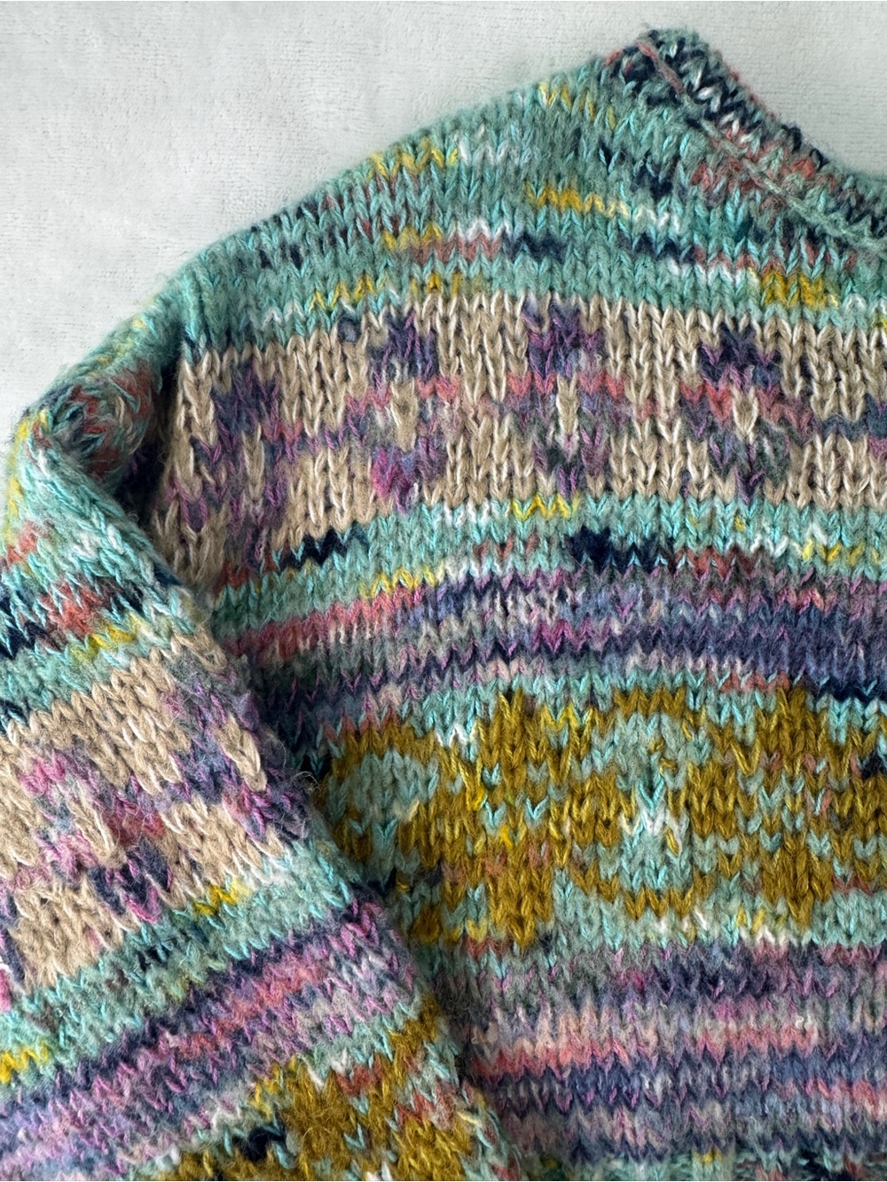 Urban Outfitters Carol Cropped Fair Isle Sweater Multicolor Size S - Picture 3 of 10